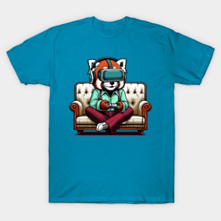 Red Panda gamer - Retro Gaming Bliss T-Shirt